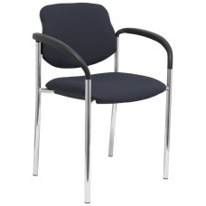 PIQUERAS Y CRESPO NOWY STYL Silla fija Styl bali gris oscuro chasis cromo con brazos en Huesoi