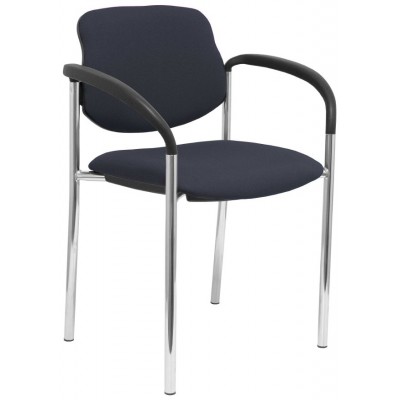 PIQUERAS Y CRESPO NOWY STYL Silla fija Styl bali gris oscuro chasis cromo con brazos en Huesoi