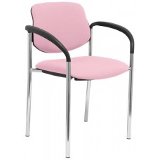 PIQUERAS Y CRESPO NOWY STYL Silla fija Styl bali rosa chasis cromo con brazos en Huesoi