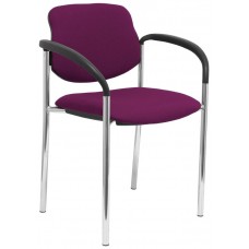 PIQUERAS Y CRESPO NOWY STYL Silla fija Styl bali morado chasis cromo con brazos en Huesoi