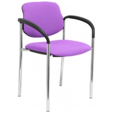 PIQUERAS Y CRESPO NOWY STYL Silla fija Styl bali lila chasis cromo con brazos en Huesoi