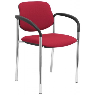 PIQUERAS Y CRESPO NOWY STYL Silla fija Styl bali granate chasis cromo con brazos en Huesoi