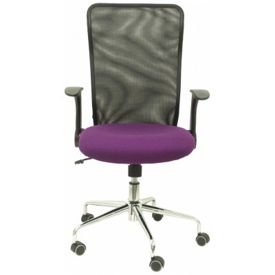 PIQUERAS Y CRESPO Silla Minaya respaldo malla negro asiento bali morado en Huesoi