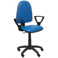 PIQUERAS Y CRESPO Silla Aýna similpiel azul con brazos en Huesoi