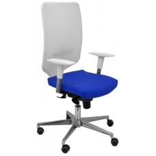 PIQUERAS Y CRESPO Silla Ossa blanca similpiel azul en Huesoi