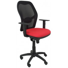 PIQUERAS Y CRESPO Silla Jorquera malla negra asiento bali rojo en Huesoi