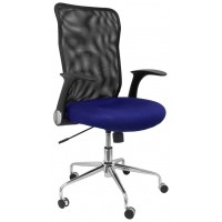 PIQUERAS Y CRESPO Silla Minaya respaldo malla negro asiento 3D azul en Huesoi