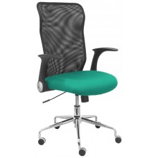 PIQUERAS Y CRESPO Silla Minaya respaldo malla negro asiento bali verde esmeralda en Huesoi