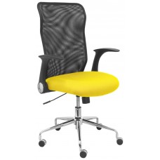 PIQUERAS Y CRESPO Silla Minaya respaldo malla negro asiento bali amarillo en Huesoi