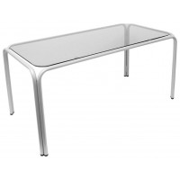 PIQUERAS Y CRESPO Mesa Vega chasis plata cristal fume ¡Ultimas unidades!! en Huesoi