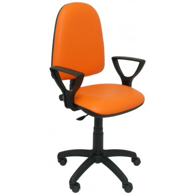 PIQUERAS Y CRESPO Silla Aýna similpiel naranja con brazos en Huesoi