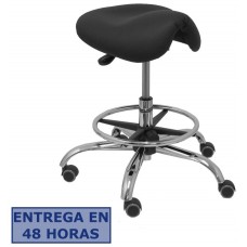PIQUERAS Y CRESPO Taburete Zarza sin respaldo similpiel negro en Huesoi