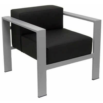 PIQUERAS Y CRESPO Sillon de espera Lazaro similpiel negro chasis plata ¡Ultimas unidades!! en Huesoi