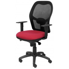 PIQUERAS Y CRESPO Silla Jorquera malla negra asiento bali granate en Huesoi