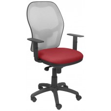 PIQUERAS Y CRESPO Silla Jorquera malla gris asiento bali granate en Huesoi