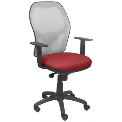 PIQUERAS Y CRESPO Silla Jorquera malla gris asiento bali granate en Huesoi