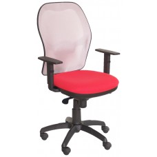 PIQUERAS Y CRESPO Silla Jorquera malla gris asiento bali rojo en Huesoi