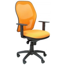 PIQUERAS Y CRESPO Silla Jorquera malla negro asiento bali naranja en Huesoi