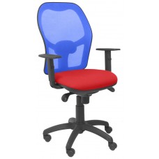 PIQUERAS Y CRESPO Silla Jorquera malla azul asiento bali rojo en Huesoi