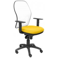 PIQUERAS Y CRESPO Silla Jorquera malla blanca asiento bali amarillo en Huesoi