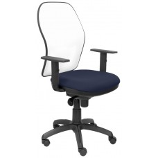 PIQUERAS Y CRESPO Silla Jorquera malla blanca asiento bali azul marino en Huesoi
