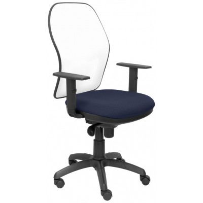 PIQUERAS Y CRESPO Silla Jorquera malla blanca asiento bali azul marino en Huesoi