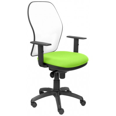 PIQUERAS Y CRESPO Silla Jorquera malla blanca asiento bali verde pistacho en Huesoi
