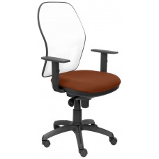 PIQUERAS Y CRESPO Silla Jorquera malla blanca asiento bali marron en Huesoi
