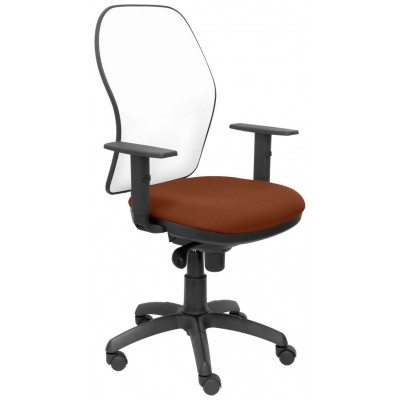 PIQUERAS Y CRESPO Silla Jorquera malla blanca asiento bali marron en Huesoi