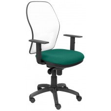PIQUERAS Y CRESPO Silla Jorquera malla blanca asiento bali verde esmeralda en Huesoi