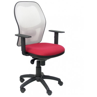 PIQUERAS Y CRESPO Silla Jorquera malla blanca asiento bali granate en Huesoi