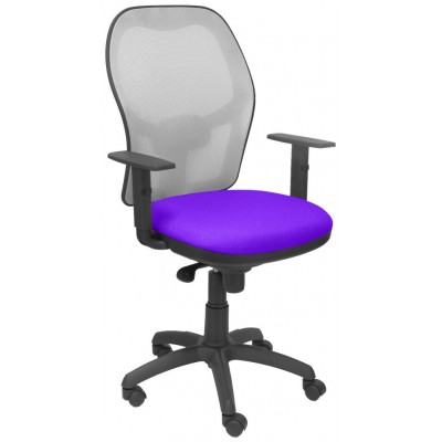 PIQUERAS Y CRESPO Silla Jorquera malla gris asiento bali lila en Huesoi