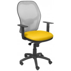 PIQUERAS Y CRESPO Silla Jorquera malla gris asiento bali amarillo en Huesoi