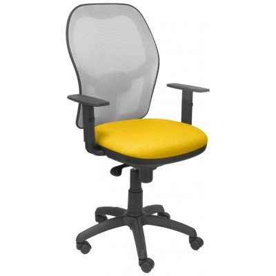 PIQUERAS Y CRESPO Silla Jorquera malla gris asiento bali amarillo en Huesoi