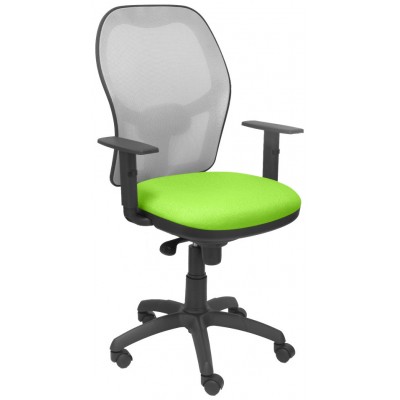 PIQUERAS Y CRESPO Silla Jorquera malla gris asiento bali verde pistacho en Huesoi