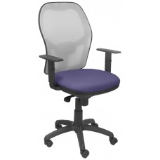 PIQUERAS Y CRESPO Silla Jorquera malla gris asiento bali azul claro en Huesoi