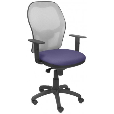 PIQUERAS Y CRESPO Silla Jorquera malla gris asiento bali azul claro en Huesoi