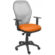 PIQUERAS Y CRESPO Silla Jorquera malla gris asiento bali naranja en Huesoi