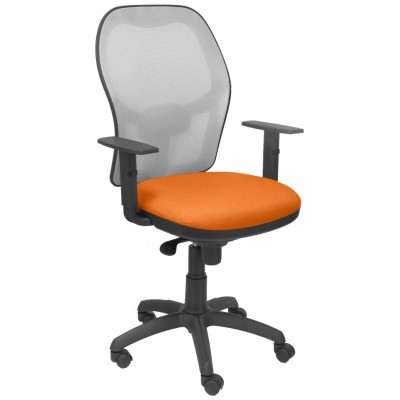PIQUERAS Y CRESPO Silla Jorquera malla gris asiento bali naranja en Huesoi