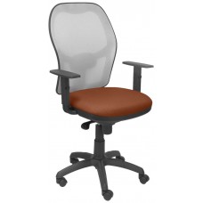 PIQUERAS Y CRESPO Silla Jorquera malla gris asiento bali marron en Huesoi