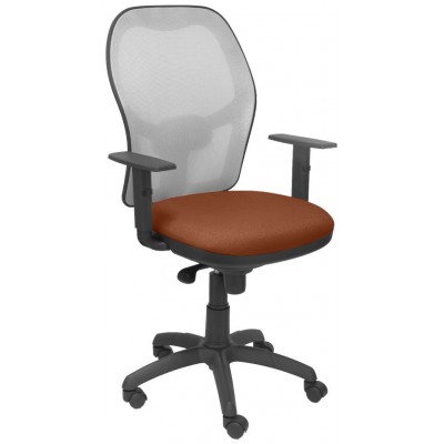 PIQUERAS Y CRESPO Silla Jorquera malla gris asiento bali marron en Huesoi