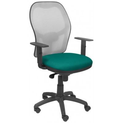 PIQUERAS Y CRESPO Silla Jorquera malla gris asiento bali turquesa en Huesoi