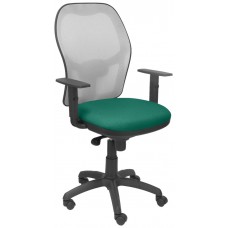 PIQUERAS Y CRESPO Silla Jorquera malla gris asiento bali verde esmeralda en Huesoi
