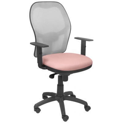 PIQUERAS Y CRESPO Silla Jorquera malla gris asiento bali rosa palido en Huesoi