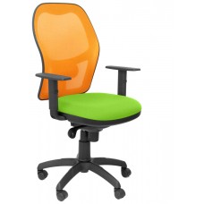 PIQUERAS Y CRESPO Silla Jorquera malla naranja asiento bali verde pistacho en Huesoi