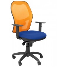 PIQUERAS Y CRESPO Silla Jorquera malla naranja asiento bali azul en Huesoi