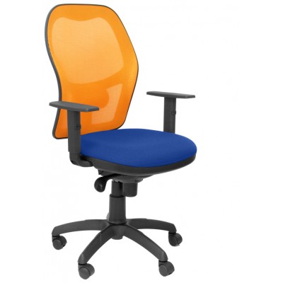 PIQUERAS Y CRESPO Silla Jorquera malla naranja asiento bali azul en Huesoi