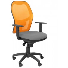 PIQUERAS Y CRESPO Silla Jorquera malla naranja asiento bali gris claro en Huesoi