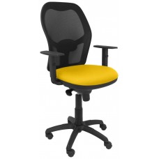 PIQUERAS Y CRESPO Silla Jorquera malla negra asiento bali amarillo en Huesoi
