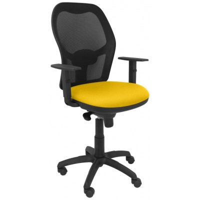 PIQUERAS Y CRESPO Silla Jorquera malla negra asiento bali amarillo en Huesoi
